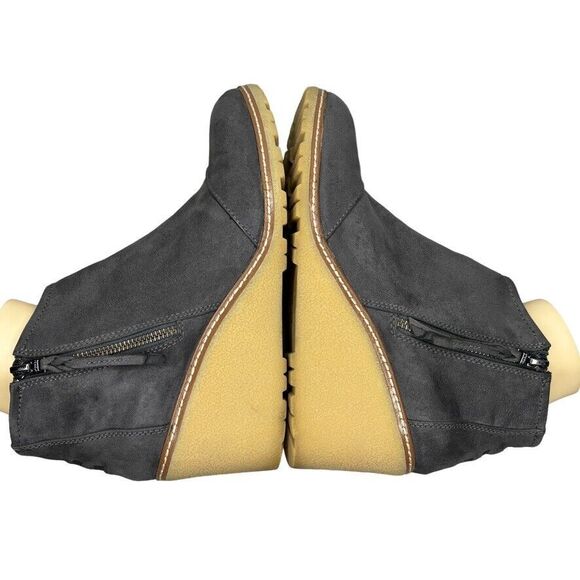 Toms Avery Gray‎ Fabric Zip Mid Wedge Ankle Bootie Womens Size 9.5 M - Picture 5 of 12